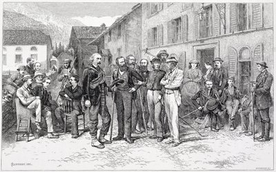 The Club Room of Zermatt in 1864, from 